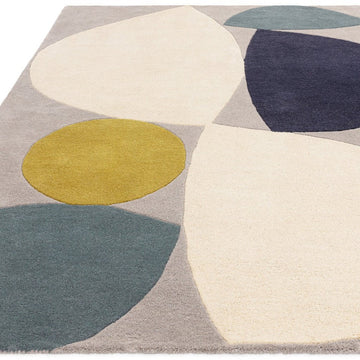 Reef RF25 Mid Century Modern Geometric Hand-Woven Wool Grey/Ivory/Navy/Teal/Mustard Rug-Asiatic Carpets-Rug Love - The Most Loved Rug Store
